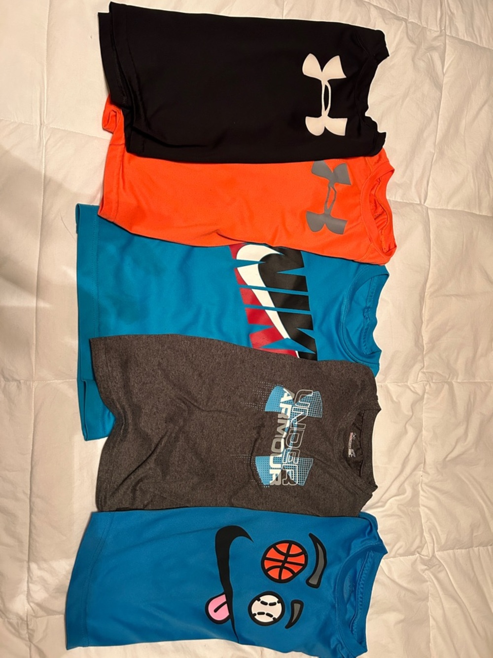 Under Armour Kids Short Sleeve Tees - Black, Orange, Blue, Gray